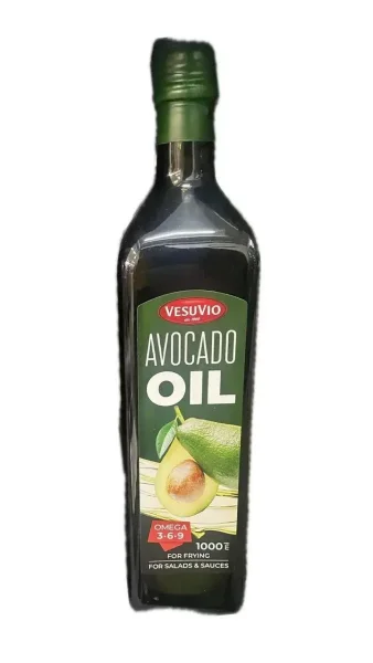Олія Авокадо рафінована для Смаження та Салатів Vesuvio Avocado 100% avocado oil Refined Omega 3-6-9 Везувіо Омега3 Пляшка 1л - 1