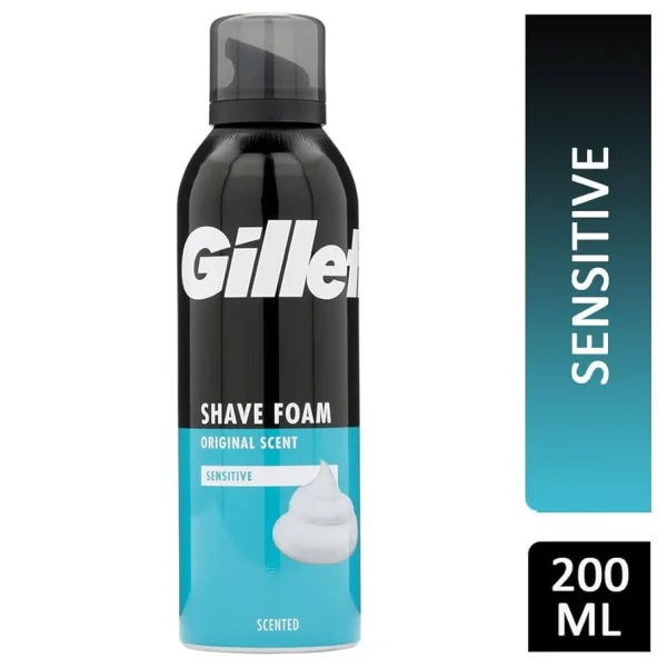 Піна для Гоління Чоловіча з Дозатором Gillette Shave Foam Original scent Sensitive Джілет Сенсітів для Чутливої Шкіри 200мл - 1