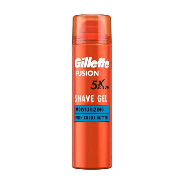 Гель для Гоління Чоловічий Дозатором Gillette Fusion Shave Gel Moisturizing 5xAction Cocoa Джілет Зволожуючий Кокосове масло 200мл - 1