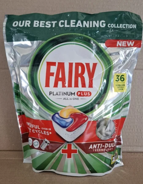 Таблетки для Посудомийних машин Fairy Platinum Plus All in1 Anti Dull Tech Фейрі Платінум Капсули АнтиПотускніння 36шт - 2