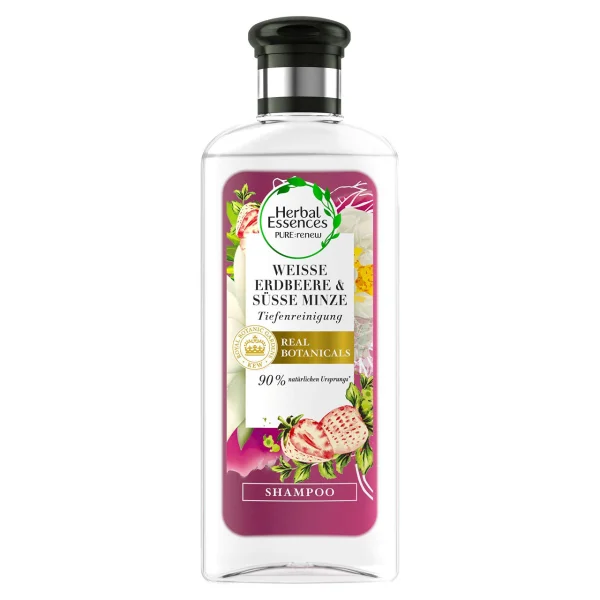Шампунь для волосся Herbal Essences Pure renew Weisse Erdbeer&Susse minze Гербал Есенсіс Глибоке Очищення Біла Полуниця Мята 250мл - 1