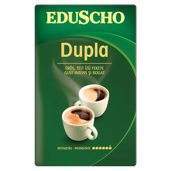 Кава мелена Eduscho Dupla Eros telt izu Fekete Едушо Дупла Сильний насичений Чорний смак Вакуум пакет 250г - 1