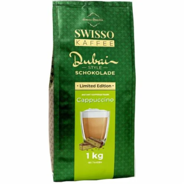 Капучіно розчинний Swisso cappuchino Dubai Style Chocolate Свіссо смак Дубайський Шоколад та Фісташки 80порцій Пакет 1кг - 1