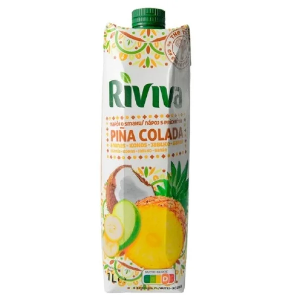 Сік Коктейль Riviva Napoj tyk radosci Pina Colada Рівіва Піна Колада Ананас Кокос Яблуко Банан Мультифруктовий Тетрапак 1000мл - 2