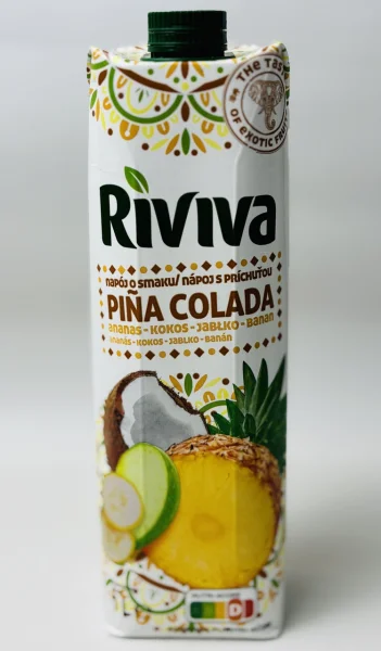 Сік Коктейль Riviva Napoj tyk radosci Pina Colada Рівіва Піна Колада Ананас Кокос Яблуко Банан Мультифруктовий Тетрапак 1000мл - 1
