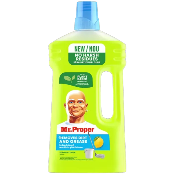 Засіб для миття Підлоги Універсал Рідина Mr. Proper Summer Lemon Містер Пропер для Стін та кухні Лимон Каністра 1500мл - 1