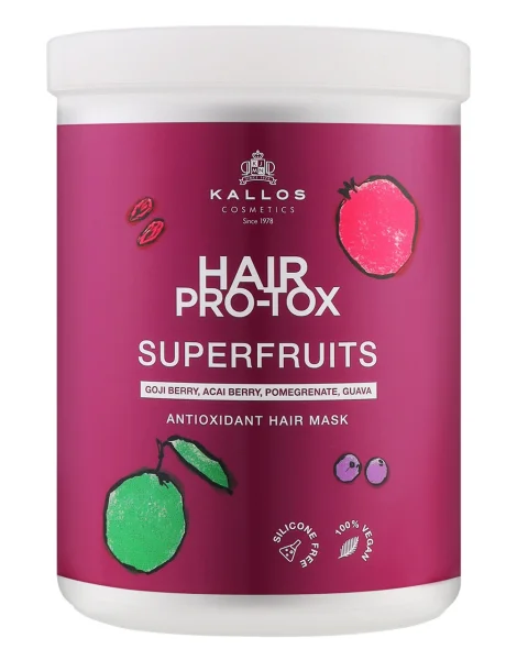 Маска для волосся Професійна Антиоксидантна Kallos Cosmetics Hair Pro-tox Professional SuperFruits Каллош екстракт Фруктів 1л - 1