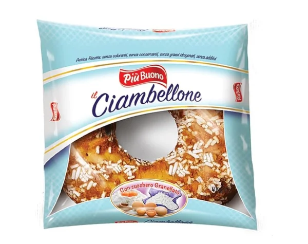 Тістечко міні Кекс у формі Кільця Piu Buono Ciambellone Con Zucchero Granellato Буоно Цукрова пудра Старий рецепт Класичний 400г - 1