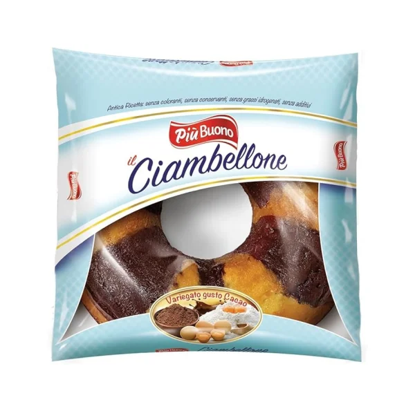 Тістечко міні Кекс у формі Кільця Piu Buono Ciambellone Al Cacao Granellato Буоно з Какао Старий рецепт Класичний 400г - 1