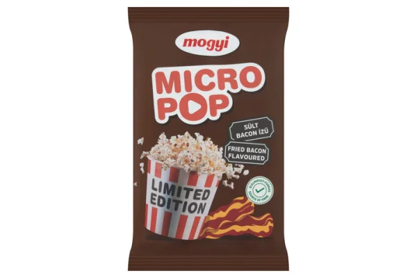 Попкорн для мікрохвильової пічки Mogyi Micro Pop Fried Bacon Flavoured Microwave Popcorn Моді смак Смажений Бекон Сіль 80г - 1