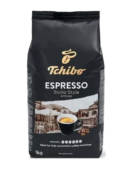 Кава в зернах для Кавомашин Tchibo Espresso Sicilia style ideal Coffee Machines Intense Чібо Сіцилія Еспресо Арабіка Темна 1000г - 1