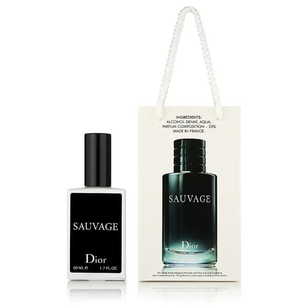 Парфумована вода Чоловіча Подарунок Dior Sauvage Parfume Діор Севедж міні сумка 50мл - 1