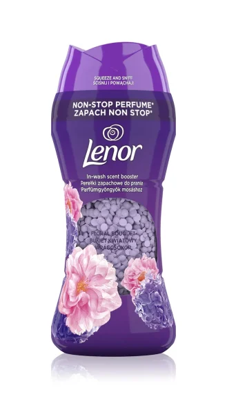 Кондиціонер для прання Парфумований Гранули Lenor Non-stop Perfume Floral Bouquet Ленор ароматичні Перлини Букет Квітів Тубус 210г - 1