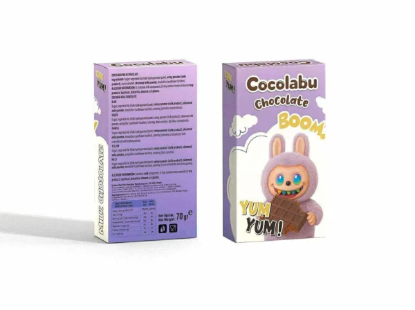 Шоколад плитка молочний Шоко Лабубу Cocolabu Chocolate Boom Yum-Yum Puprle Чоколабу Шоколадний бум Юм Юм Пурпурний 70г - 1