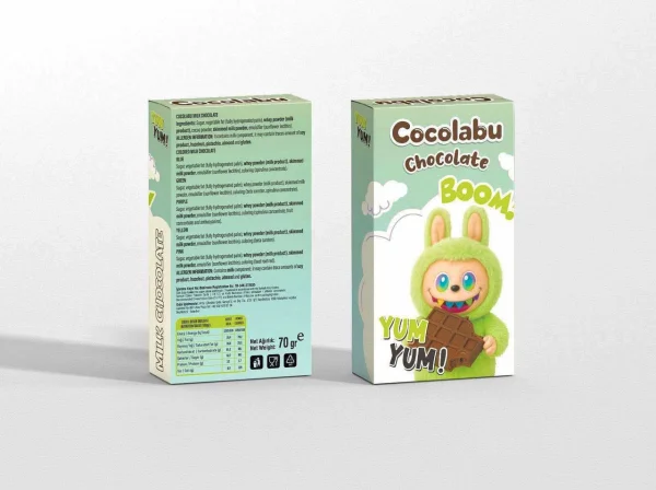 Шоколад плитка молочний Шоко Лабубу Cocolabu Chocolate Boom Yum-Yum Green Чоколабу Шоколадний бум Юм Юм Зелений 70г - 1