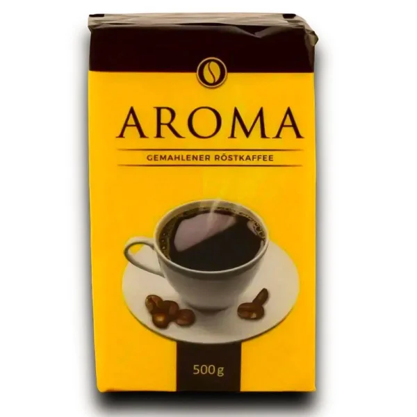 Кава мелена Aroma Gemahlener Röstkaffee ground Coffee Arabica Robusta Арома купаж Арабіки Темна обжарка 500г - 1