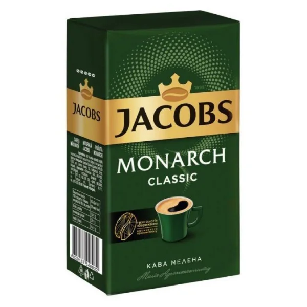 Кава мелена Jacobs Monarch Classic ground Coffee Arabica Robusta Якобс Монарх купаж Арабіки Середня обжарка 230г - 1
