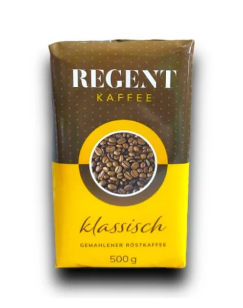 Кава мелена Regent Kaffee Klassisch Gemahlener Röstkaffee ground Coffee Arabica Robusta Регент купаж Арабіки Середня обжарка 500г - 1