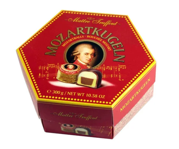Цукерки шарики Моцарта Maitre Truffout Mozart Kugeln Майстер Труфо Моцарткугель Праліне фісташка з марципаном Бокс 300г - 2