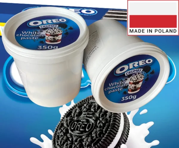 Паста з білого шоколаду з Крихтами Oreo Сrumbs White Chocolate Paste Орео шоколад Відро 380г - 2