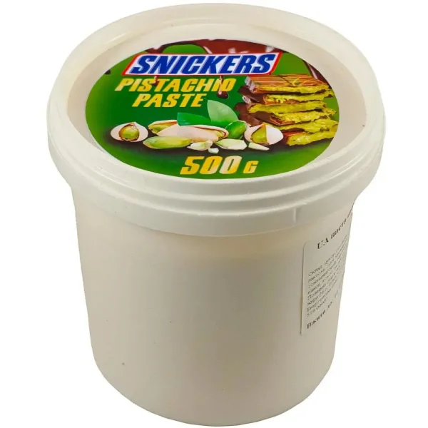 Шоколадно-горішкова паста Snickers Pistachio Paste do Smarowania Kakao Снікерс паста з фісташками для Намазування Відерко 500г - 1