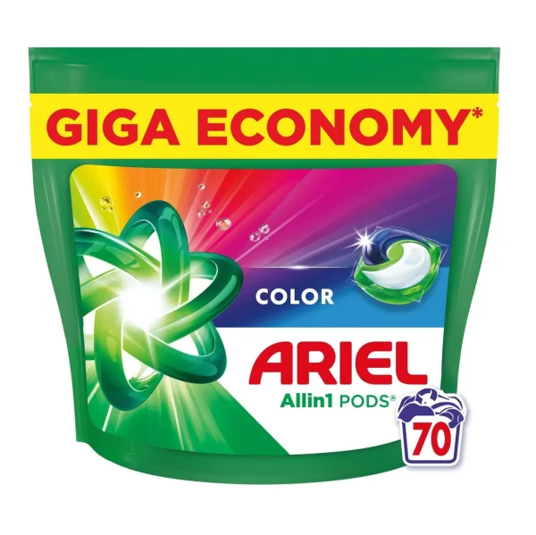 Капсули для прання Колор Ariel Color Pods All-in-1 Fast Dissolving Арієль Швидкорозчинні для кольорової Білизни 70шт - 1