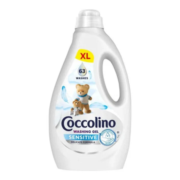 Гель для Делікатного прання Універсальний Coccolino Sensitive Washing Gel Delicate Formula XL Коколіно Сенсітів 63прання 2520мл - 1