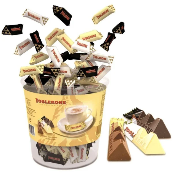 Шоколад Тоблерон Пірамідки Toblerone Switzerland Mix Box White Dark Milk Таблерон Мікс бокс Білий Темний Молочний Відро 113шт 904г - 1