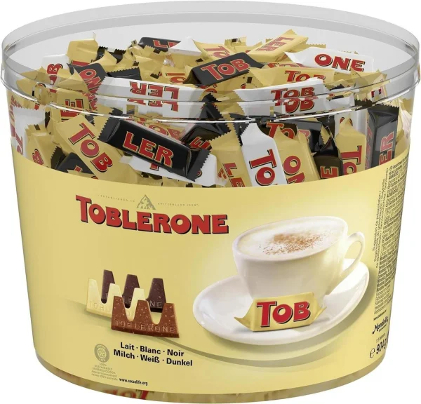 Шоколад Тоблерон Пірамідки Toblerone Switzerland Mix Box White Dark Milk Таблерон Мікс бокс Білий Темний Молочний Відро 113шт 904г - 3