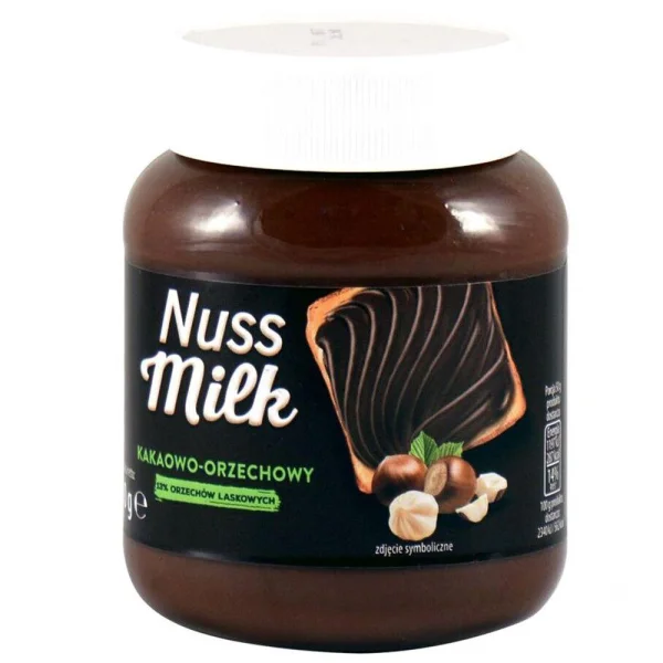 Шоколадна Паста Цільна Biedronka Nuss Milk o smaku Kakaowo-Orzechowym Біедронка какао-шоколадна смак Горіховий 400г - 1