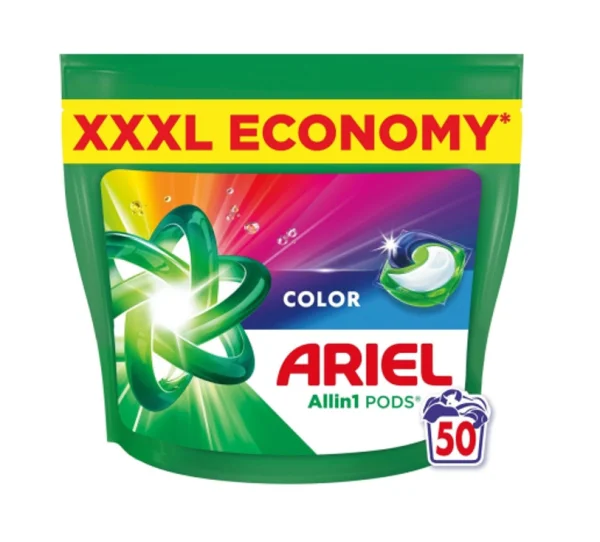 Капсули для прання Кольорових речей Ariel Color Pods 3 in 1 Арієль Колор 3-х компонентні Пакет 50шт - 1