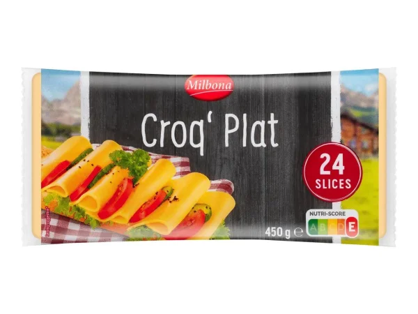 Сир Тостовий слайси вершковий Milbona Croq Plat Slices Мілбона сирки бутербродні 24шт 450г - 1