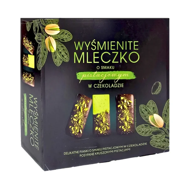 Цукерки Пташине Молоко з Фісташками Majami Wysmienite mleczko Маямі Чудове Молочко з шоколадні Коробка 380г - 1