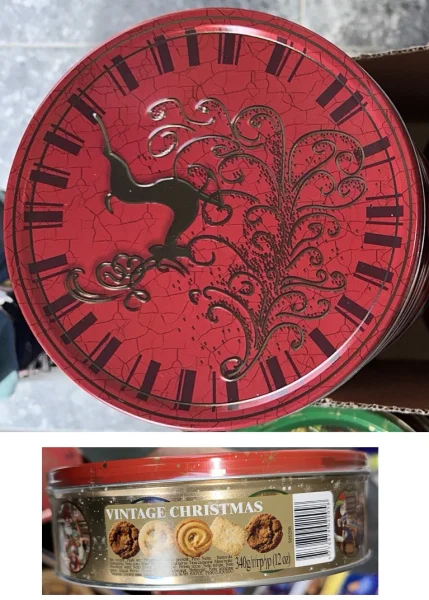 Печиво Cвяткове Jacobsens Bakery Vintage Christmas Якобсенс Байкері Асорті 5видів Бокс 3Д малюнок Тиснення Олень 340г - 1