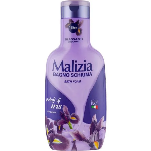 Гель-піна для душу та ванни Релаксуюча Malizia Bagno Schiuma Petali Di Iris Bath Foam Малізія Кремова Пелюстки Ірису 1000мл - 1
