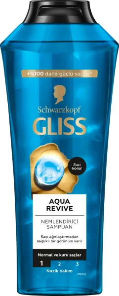 Шампунь Зволожуючий Schwarzkopf Gliss Aqua Revive Шварцкопф Глісс Відновлюючий Аква Ревайв Нормальне та сухе волосся 400мл - 1
