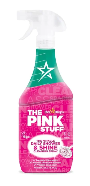 Засіб проти плям для Ванної з активним киснем Спрей Pink Stuff the Miracle Daily Shower&Shine Пінк Щоденний Антинакип 750мл - 1
