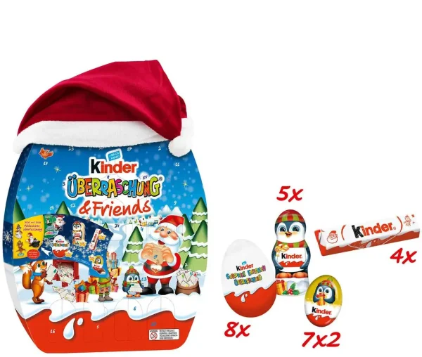 Набір Подарунок Новорічний Квест Адвент календар Kinder Quest Advent Calendar Surprise&Friends Шоколадні цукерки Дитячий 370г - 3