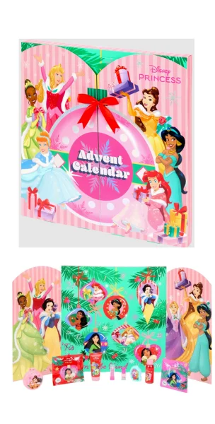 Набір Подарунок для Дівчат Новорічний Адвент календар Disney Princess Advent It Feels Like Party предмети міні косметики 24шт - 1