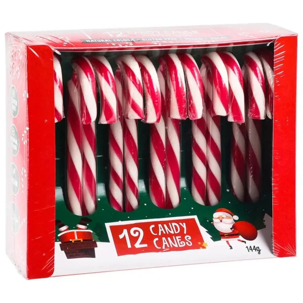 Льодяники Тростинки без Глютену Beckys 12 Candy Canes Natural Color Бекіс фруктові Полуничний смак 12шт Коробка 144г - 1