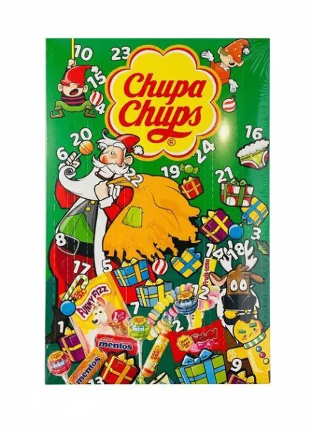 Набір Подарунок Новорічний Адвент календар Chupa Chups Merry Christmas Advent Calendar з смоктальними цукерками та жуйками 180г - 2