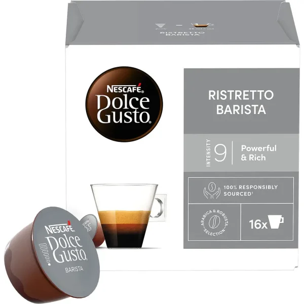Кава мелена в Капсулах Nescafe Dolce Gusto Ristretto Barista Powerful&Rich Нескафе Міцний Насичений 16шт 100г - 1