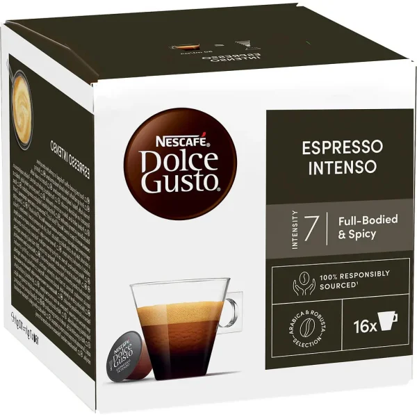 Кава мелена в Капсулах Nescafe Dolce Gusto Espresso Intenso Full-bodied&Spicy Нескафе Повний смак і пряний 16шт 112г - 1