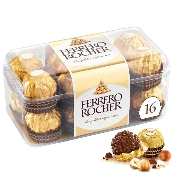 Цукерки Ferrero Rocher Ферреро Роше 16шт шоколадні з фундуком Пластиковий Бокс 200г - 1