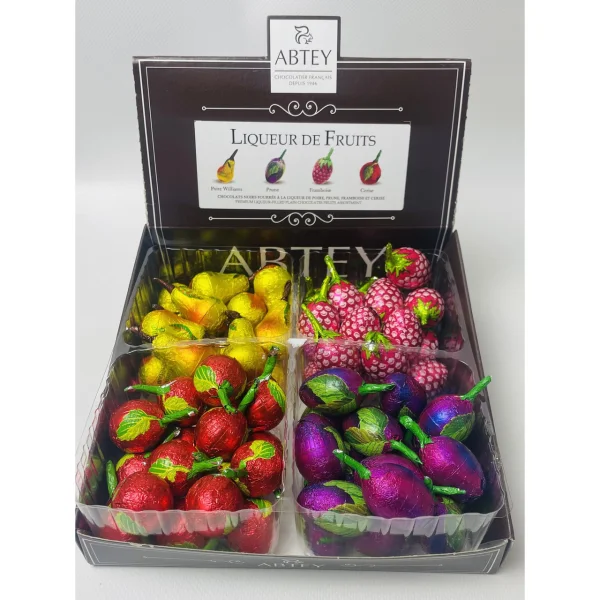 Цукерка шоколадна Фрукти з лікером Abtey Liqueur de Fruits Chocolate Prune Абтей з рідкою начинкою в фользі Слива 1шт 10г - 2