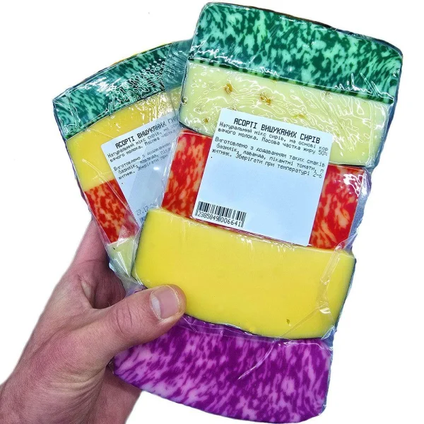 Набір сирів 5 Кольорів Сирна Долина Color Cheese Асорті Вишуканих сирів Мікс напівтверді 600г - 1