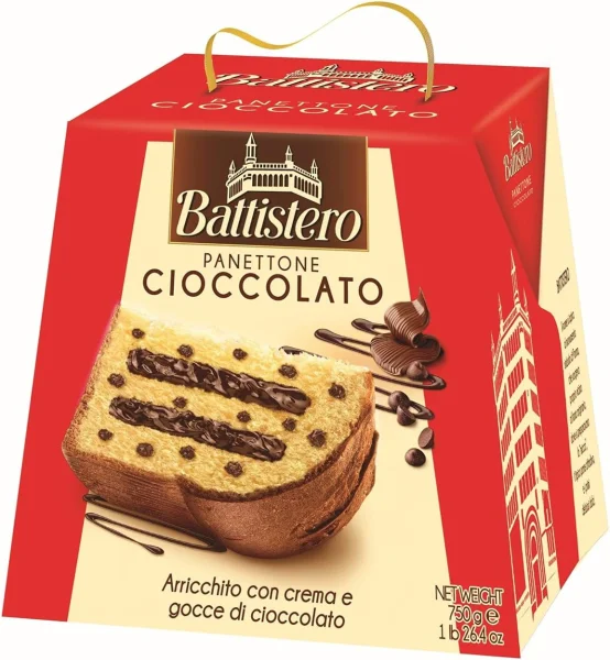 Панеттоне Battistero Panettone Cioccolato Баттістеро Шоколадна крошка з шоколадним кремом Бокс з ручкою 750г - 1