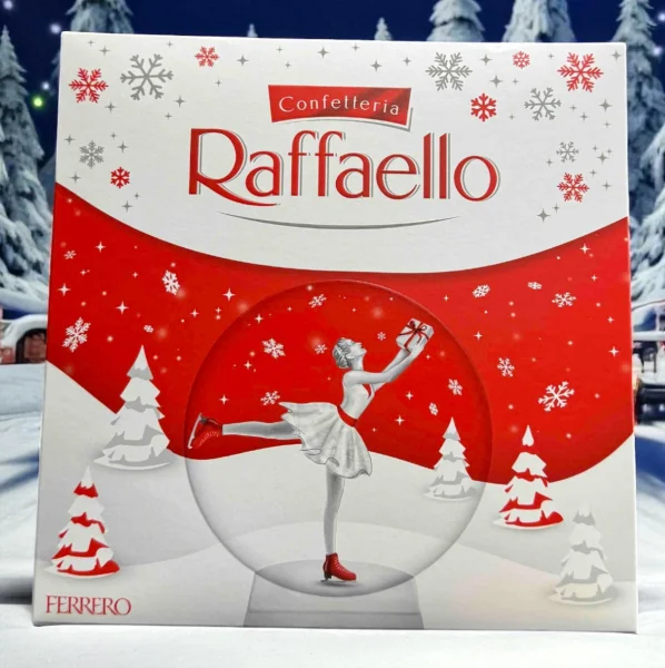 Цукерки Новорічні Confetteria Raffaello Ferrero Конфетерія Рафаелло кокос з мигдалем Коробка 39шт 400г - 1