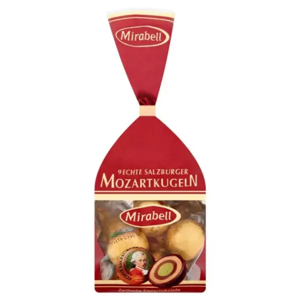 Цукерки Моцарт Марципан з фісташками Mirabell MozartKugeln 9 echte Salzburger Мірабелл кульки 9шт Пакет 136г - 2