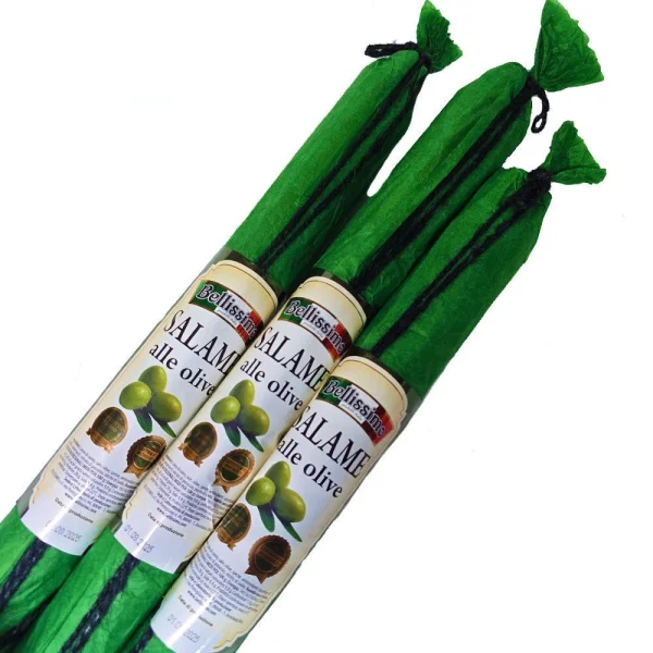 Ковбаса Салямі з Свинини та Оливками Bellissimo Salame alle Olive Беліссімо Салама сировялена Палочка 300г - 1